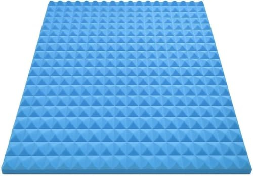 ZUMZAMS 2 Inch Blue Egg Crate Foam Mattress Topper Firm Orthopaedic Bed Topper for Back, Hip & Joint Pain Relief Cooling Breathable Hypoallergenic Pressure Relief Pad (60 x 25)
