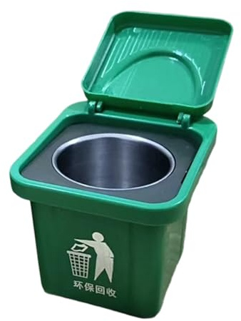 Papelera de escritorio genérica pequeña – Papelera de basura con tapa para dormitorio, cesta de pared antipolvo para ventana, baño, cocina, mesas de fregaderos salón