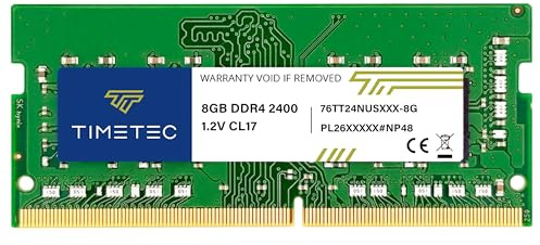 Timetec Premium 8GB DDR4 2400MHz (PC4-2400T) PC4-19200 SODIMM RAM per laptop, mini PC e computer All-in-One – Non-ECC Unbuffered, 260 pin, 1,2V CL17 modulo di memoria