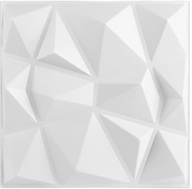 AKOLAFE 30Pcs Wall Panels 3D Adhesive 30x30CM Sound Proofing Panels White Diamond Design Gaming Wall Panels Wallpaper Stick On DIY Wall Stickers PVC Wall Panel for Bathroom, Living Room, Bedroom