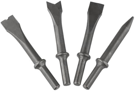 Set di 4 scalpelli pneumatici, per 150 pale a gas, 120 mm, per rimuovere la ruggine da taglio di metalli con diametro del gambo di 10 mm