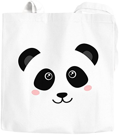 MoonWorks Jutebeutel Panda Gesicht Pandabär Tiergesichter Baumwolltasche Stoffbeutel Baumwolle weiß unisize