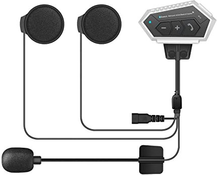 OBEST Motorrad Helm Headset, Bluetooth 5.0 Helm Kopfhörer, für Motorradhelm, Wasserdicht Winddicht für Motorräder Outdoor for GPS/Music Call Control/Cycling/Skiing