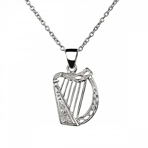 Eburya Crystal Harp Kette - Irische Harfe aus Sterling Silber & Kristall
