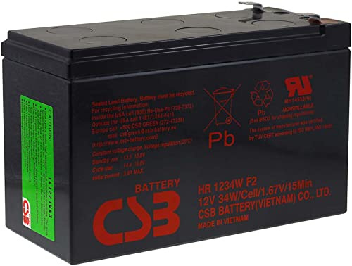 CSB Batería de Plomo de Alta Corriente HR1234WF2 Compatible con APC Back-UPS BK650EI 12V 9Ah 12V Lead-Acid