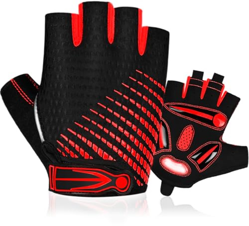 BTNEEU Guanti da ciclismo senza dita con GEL, guanti da ciclismo a mezze dita per donne e uomini, guanti da ciclismo da uomo traspiranti e antiscivolo per mountain bike, allenamento, fitness, sport
