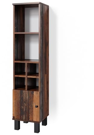 Vicco Midischrank Fynn, Eiche rustikal, 30 x 130.6 cm kleine Tür, zur Aufbewahrung von Badutensilien und als Ergänzung zu Fynn