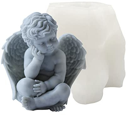 3D Engel Silikonform, Kreativer Wangenengel Silikonform Kerzeform, Engel Form Silikon Für Gips, 3d-silikonform Für Fondant, Seife, Kerzenform Zum Gießen Die Kerze Als Bastel Ornamente (A)