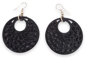 Boucles d'oreilles pendantes en papier quilling noire