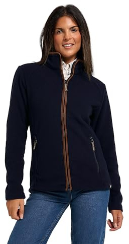 JACK PYKE Womens Fleece Jacket – Lightweight and Breathable Ladies Fleece jacket with Full Zip, Long Sleeves, Zipped Pockets, Faux Leather Piping – Ideal for Travel and Outdoor Sports – Navy S