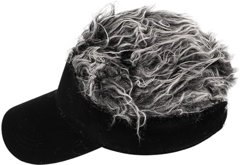 Veemoon Cap Mit Haaren Herren Mode, Neuartige SchirmmüTze Mit Haaren Basecap Wig Outdoor Herren PerüCkenkappe Mit PerüCke Kunsthaar-PerüCkekappe FüR Erwachsene Ausgehendes