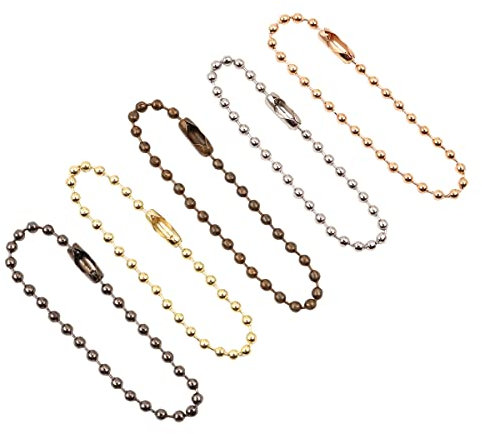 Hsthe Sea Catena a Sfere in Metallo di Colore Misto da 100 Pezzi Ideale per Portachiavi con Etichette