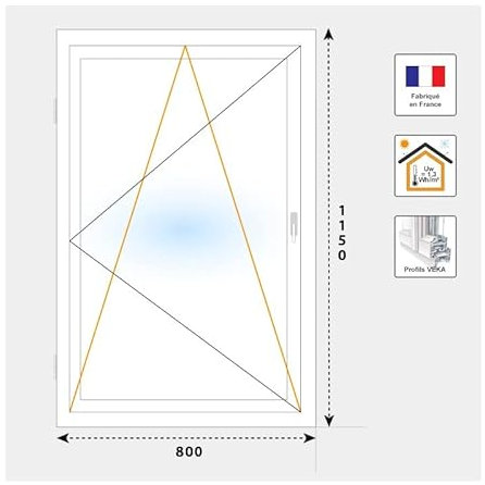 VOLET-MOUSTIQUAIRE Fenêtre PVC 1 vantail H 60 cm x L 40 cm