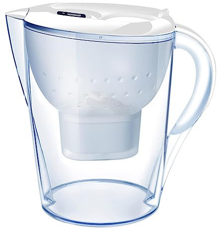 EvAnem 3.5 Litres Compact Fridge Water Filter Jug, Slim Fridge Fit Jug, Includes 1 Filter Cartridge Reduce Lime, Chlorine Heavy Metals,B