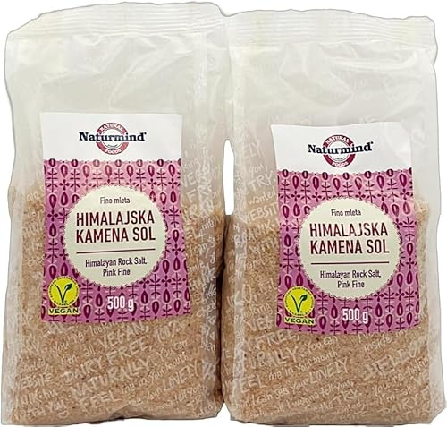 Sal del Himalaya Natural – 2 x 500 g | Bolsa Resellable Ética | Para Cocinar, Sazonar y Uso Diario Versátil