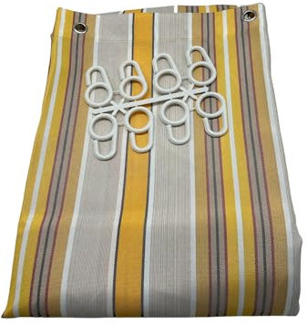 GCARREDOCASA Tende Da Sole Per Balconi 150x250cm - Fissaggio ad Anelli - GIALLO - Tenda da Sole Per Esterno Tessuto Resistente con Anelli Lavabile a Caduta,Telo Ombreggiante Occhiellato Righe Africa