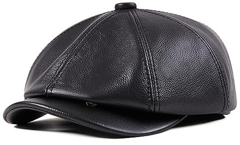 ZMNKH Newsboy Mütze Tellermütze Leder Schirmmütze Herren Damen - 8 Panel Peaky Retro Schiebermütze Gatsby Cap Golfermütze