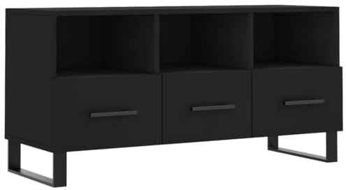 vidaXL TV Cabinet | Black | Engineered wood, Iron | Medium | TV Cabinet