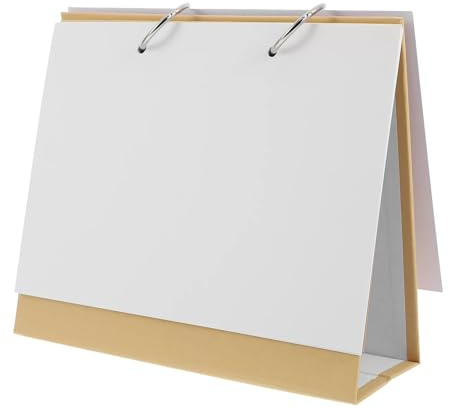 SPORWAY DIY Tischkalender Blanko Notizblock, Fotokalender Bastelkalender Wochenkalender Tischplaner Kraftpapier Ringbuch Spiralblock DIY Memo Papier Zeitplaner Leerer Zettel für Notizen Malen Lernen