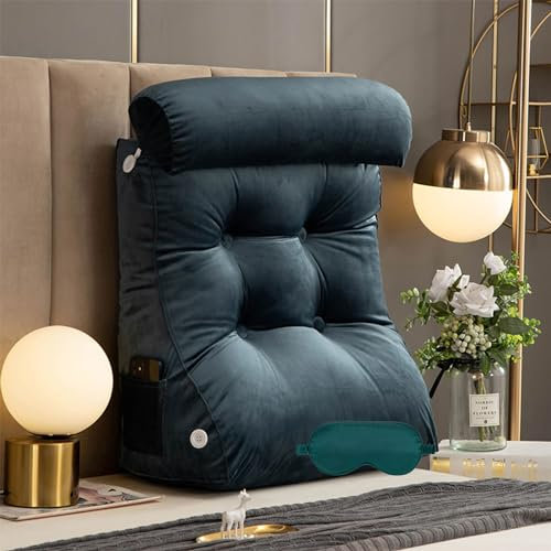Keilkissen Bett mit 3 Erhebungen Lesekissen und Rückenstütze in,ideal als Lesekissen für Bett,Rückenkissen Bett und Reflux Kissen Erwachsene,Wedge Pillow Hergestellt optimalen Sitzkomfort