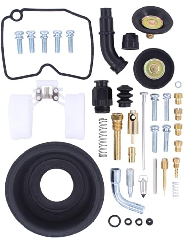Vergaser Reparatursatz Umbausatz Motorrad Gummi Dichtung Vergaserdichtsatz Kolben Membran Schwimmerkammer Ventil Feder Nadel Düsen O-Ring Gemischschraube für Kawasaki VN 800 Drifter Vulcan 1995-2006