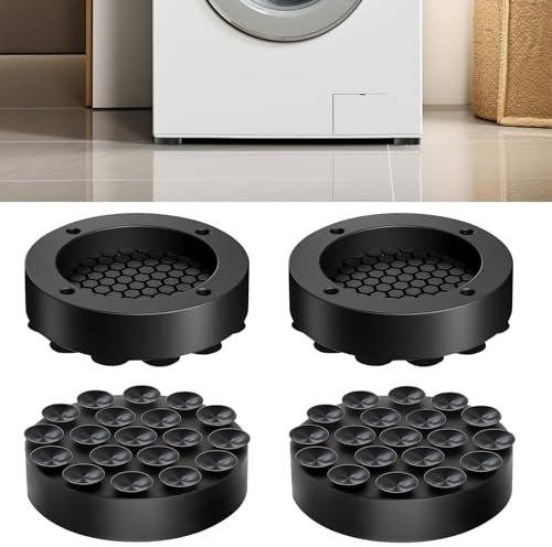 Amortisseurs de Vibrations Machine à Laver, 4 Pièces Patin Machine à Laver Pied Machine à Laver, Tapis Anti Vibration Machine à Laver Amortisseurs Lave Linge pour Séchoirs Meubles