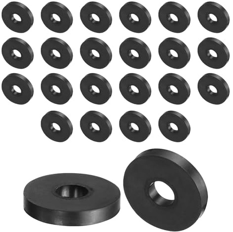 QUARKZMAN 24 Stück Gummi Unterlegscheiben Gummispacer 30mm Außendurchmesser 10mm Innendurchmesser 5mm Dicke Gummi Abstandshalter Runde Distanzhülsen für Haus Auto Zubehör Schwarz | Unterlegscheiben aus Gummi, flache Unterlegscheiben, Stoßdämpfer, dicke Anti-Vibrationen, Reparatur