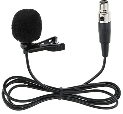 Lavalier - Micrófono de tubo de vacío con clip de solapa Mini XLR de 4 pines, color negro