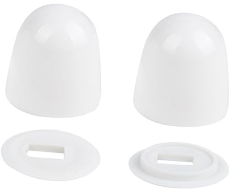 Pair Universal Floor Caps White 1 Toilet Bolt Abs Covers Bathroom | Replacement for Worn Fasteners, Conceals Mounting Points, Sturdy and Reliable Abs Parts, White Finish