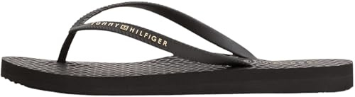 Tommy Hilfiger Damen Flip Flops Beach Sandal Zehentrenner, Schwarz (Black), 36