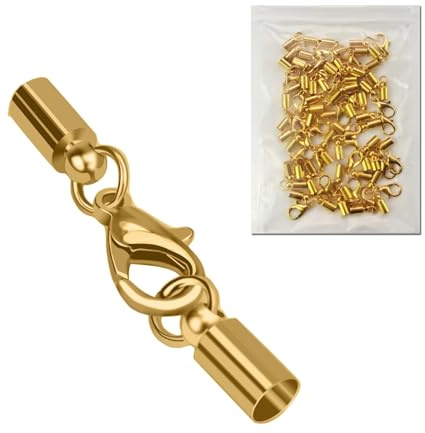 YFLeomry Verschlüsse für Armbänder 20 Stück Kettenverschluss Edelstahl 32 mm Armband Verschlüsse Verschluss Gold Kette Karabinerverschlüsse für DIY Schmuckverschlüsse Halsketten Armband