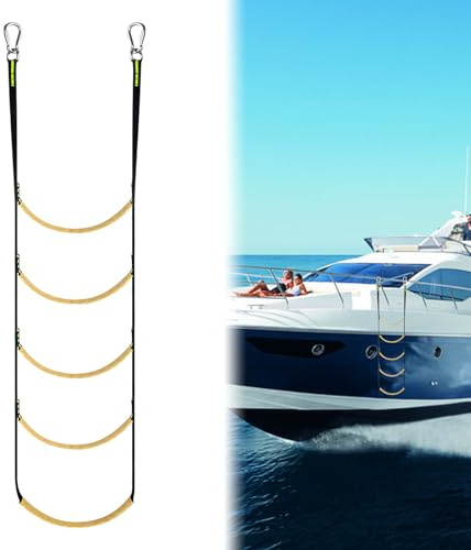 Échelle Corde Marine Bateau 5 Marches pour Bateaux Gonflables, Voiliers, Kayaks