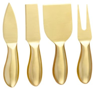 ABOOFAN Ensemble Couteaux à Fromage Inox Doré Professionnel, Coupe-fromage Multifonction, Ustensiles La Cuisine Inox Pour Trancher Et Étaler, Kit Complet Pour Dégustation Et Service Fromage