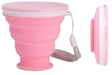 CUAJHNPX gobelet Pliable Pliage De La Tasse d'eau Voyage Portable Rangement Pliante Mini-telescopie Eau 2 Morceaux-rose-200 ML