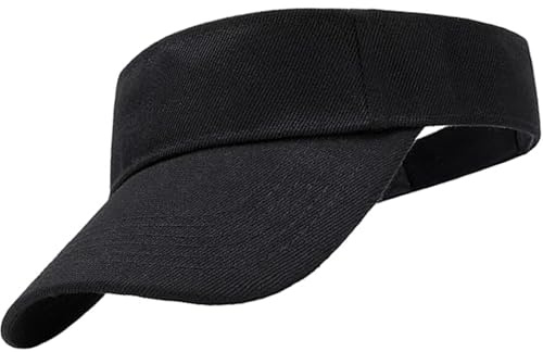 Sun Visors For Women,Visor Hat, Lightweight Sun Visor Hat,Women Ponytail Baseball Cap Adjustable Sport Outdoor Plain Visor Cap Golf Tennis Hats for Women Men (UK, Numeric Height, 2, black, 01)