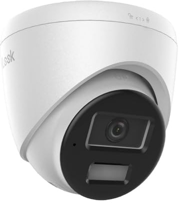 HiLook 8MP Turret Network Camera, Smart Hybrid Light, 2-Way Audio, 30m Night Vision, IP67 Waterproof, 2.8mm Lens