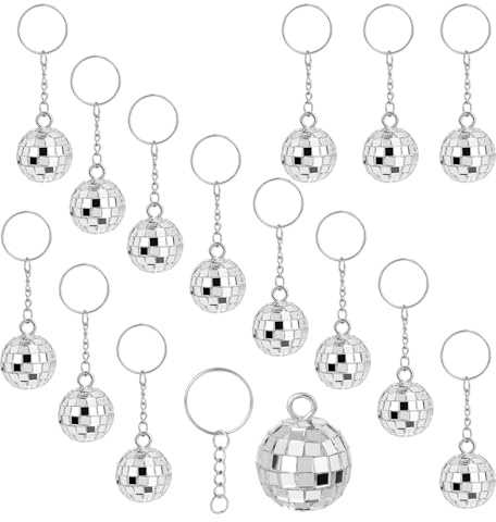 20 Pezzi Portachiavi a sfera da Discoteca Mini Portachiavi Palla da Discoteca Palle Discoteca Decorative per Feste di Halloween Natale