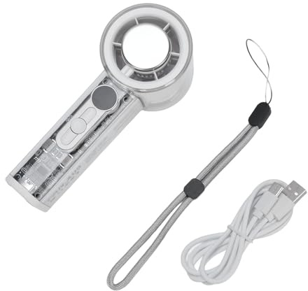 Chhélihl pour Le Refroidissement de Refroidissement par Glace Ventilateur de Turbine à Main, Transparent USB Rechargeable, réglable à 100 Vitesses, 13000 TR/Min de Grande