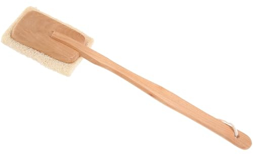 Veemoon Spazzola da Bagno Manico lungo in Legno Ecocompatibile Spazzola Esfoliante per Massaggio Corpo e Doccia Stimolante Circolazione per Pelle e Rinnovata