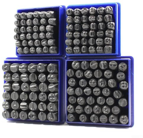 Lot de 36 poinçons en métal avec lettres de l'alphabet et chiffres pour cuir, bois, cuivre, argent, outils de pressage et de gravure (2,5 mm)