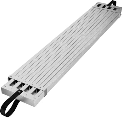 9-15FT Aluminum Telescoping Plank, 440Lbs Capacity, Extension Scaffolding Plank with Skid-Proof Platform Scaffold Ladder Accessory