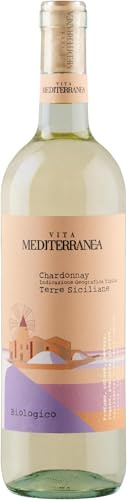 Vita Mediterranea Chardonnay Terre Siciliane IGT - Vino Bianco, 750 ml (Confezione da 5)