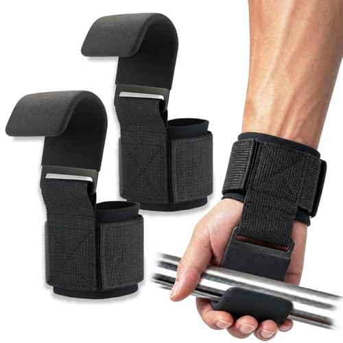 1 Paire Crochets Tirage Force Haltérophilie, Sangles Lever Musculation pour Femme Homme, Accessoire Fitness Rowing Traction Développé