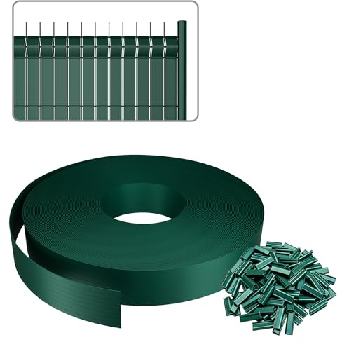 FIVMEN Tiras de protección visual para vallas dobles, 70 m × 4,7 cm, protección visual, resistente a los rayos UV, incluye 50 clips, resistente a la intemperie, PVC, para valla de doble varilla de