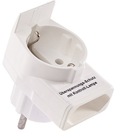 Combi-Duplex-Stecker mit Überspannungsschutz, 1 Euro- und 1 Schutzkontaktstecker, für eWickler und weitere elektrische Verbraucher