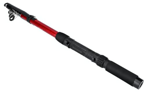 2.1m Telescopic Fishing Rod, Portable Glass Fiber Fishing Pole with Ceramic Guide Rings and Anti-Slip Handle