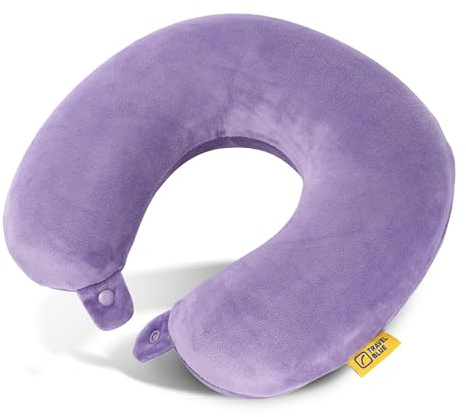 Travel Blue Memory Foam Nackenkissen Flugzeug – Ergonomisches, Leichtes Reisekissen mit Nackenstütze – Ideal für Flugzeug, Auto, Zug – Abnehmbarer, Waschbarer Bezug – Perfekt für Büro & Reisen