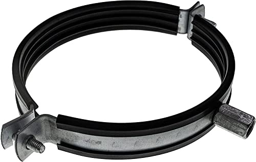 Vent Systems 125 mm / 5″ Galvanised Steel Pipe Clamp with Rubber Lining - Heavy Duty Adjustable Duct Clamp Bracket for Ventilation Ducting, PVC Drain Pipe & Extractor Hose - Wall & Ceiling Mount