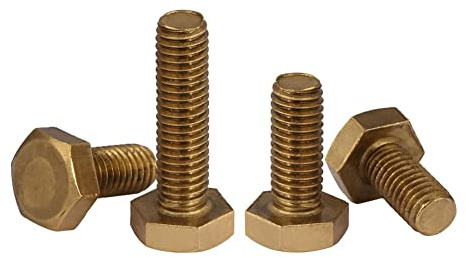 CONPHERON Messing Sechskantschrauben Messingschrauben Außensechskant Maschinenschrauben M5x12 mm,10 Stück