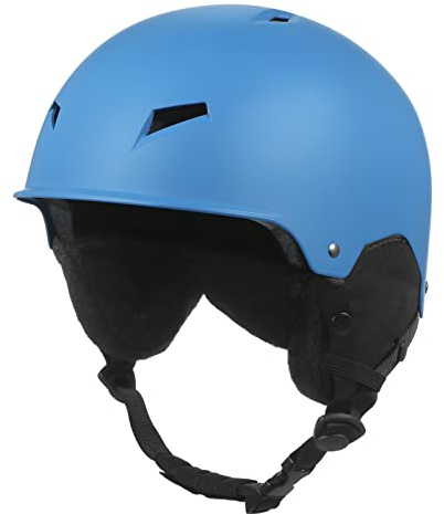 Zwbfu Donne uomo Casco da neve con paraorecchie smontabili uomini donna casco da snowboard con occhiali da cinturino fissa casco da sci di sicurezza casco sportivo da sci